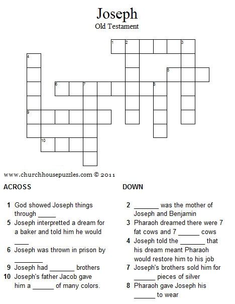 Thomas Joseph Printable Crossword
