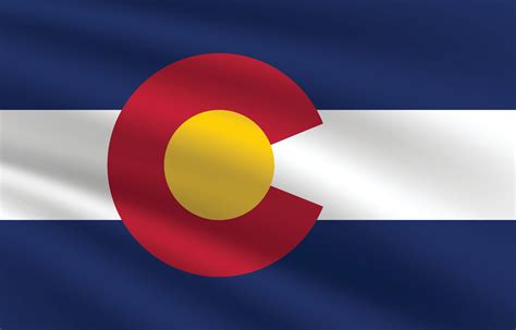 Colorado State Flag illustration. Colorado Flag. Waving Colorado State ...