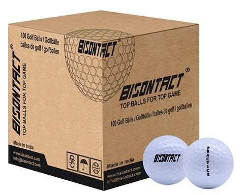 Buy Bisontact 100-Pack Practice Golf Balls | Durable Dupont Surlyn ...