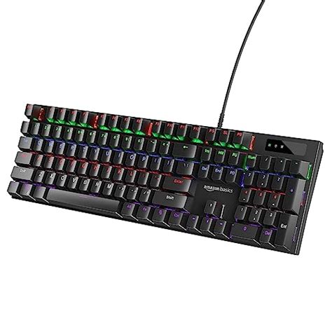 Amazon Basics Wired Gaming Mechanical Keyboard with Outemu Blue ...