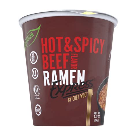 Ramen Express Hot and Spicy Beef Ramen Noodles By Chef Woo, Halal ...