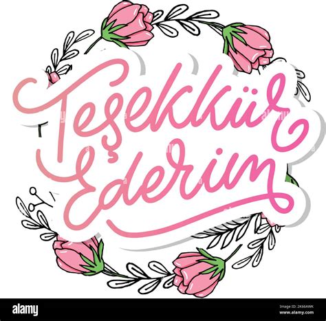 Text in the Turkish: Thank you. Lettering. Ink illustration. Modern ...