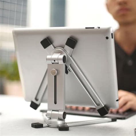 FUZADEL Portable Fold-up Travel Aluminium, Universal Tablet Multi-Angle ...
