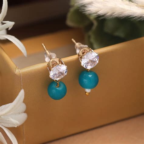 Gorgeous Firozi Color 12 Pair Of Fashion Earrings Crafted For Elegant ...