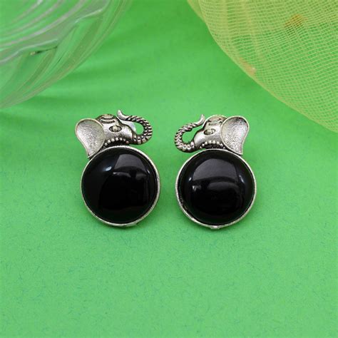 Black Color Oxidised Earrings (GSE2993BLK) – Eindiawholesale