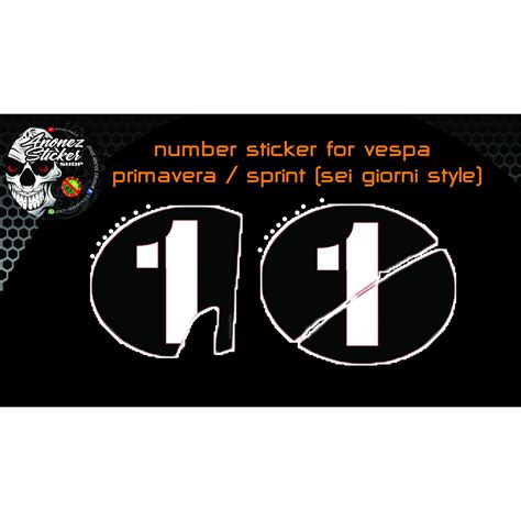 Sticker Number Sei Giorni Style for Vespa Primavera / Sprint | Shopee ...