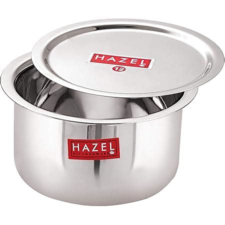 Buy HAZEL Alfa Stainless Steel Tope Patila with Lid Premium Heavy Gauge ...