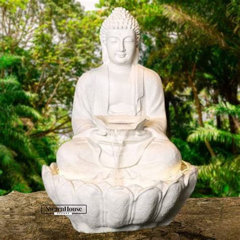 SwarnHouse Lotus Buddha Water Fountain for Home | Garden Big Size - 3 ...