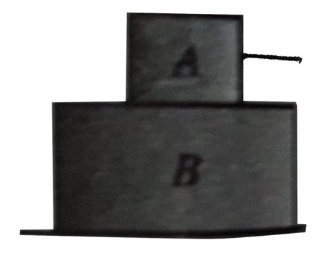 A block A of mass `2 kg` is placed over smooth block B of mass `4 kg ...