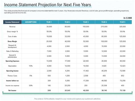 Image result for Income Statement Projection