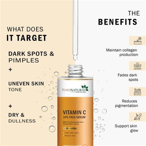 7days natural Vitamin C serum -Advance Radiance Booster Anti acne ...