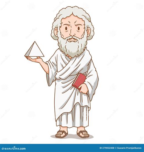 Cartoon Pythagoras, Ancient Greek Philosopher. Vector Illustration | CartoonDealer.com #279052408