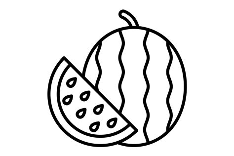Watermelon Drawing Outline