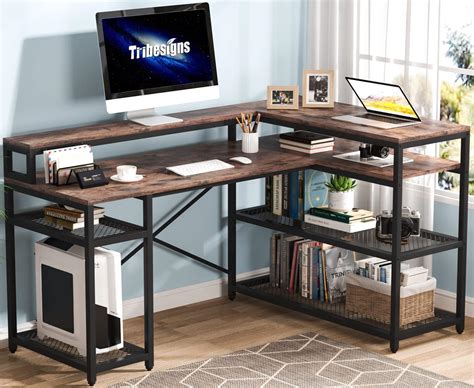 Tribesigns L Shaped Desk with Storage and Monitor India | Ubuy