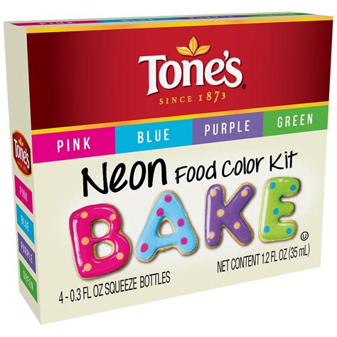 Tone's Neon Food Color Kit, 0.3 fl oz, 4 Count - Walmart.com