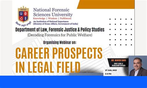 Webinar on “Career Prospects in Legal Field” | National Forensic ...