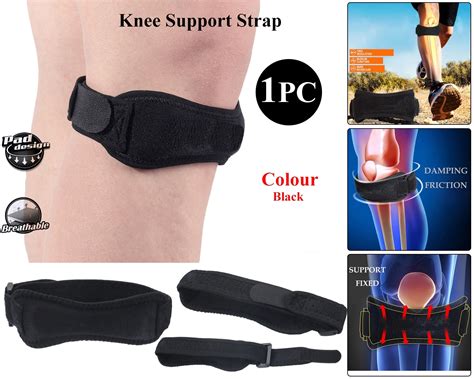 Adjustable Knee Support Brace Strap For Patella Tendon Runner Relief ...