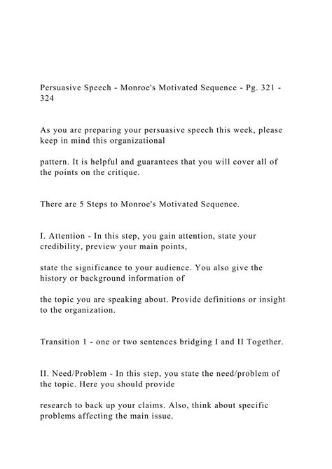 Persuasive Speech - Monroes Motivated Sequence - Pg. 321 - 32.docx