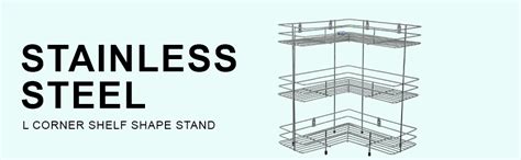 Tinbell® Stainless Steel L Shape Corner Stand, 3 Shelf Multipurps ...