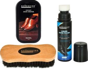 SHOESHINE Neutral Shiner and Black Lequid shoe Polish with Brush for ...