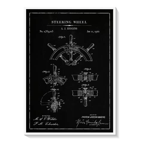 Chalk Steering Wheel: Buy Premium Framed Blueprints & Patent Art Online ...