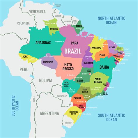 Brasil país mapa 20792483 Vector en Vecteezy