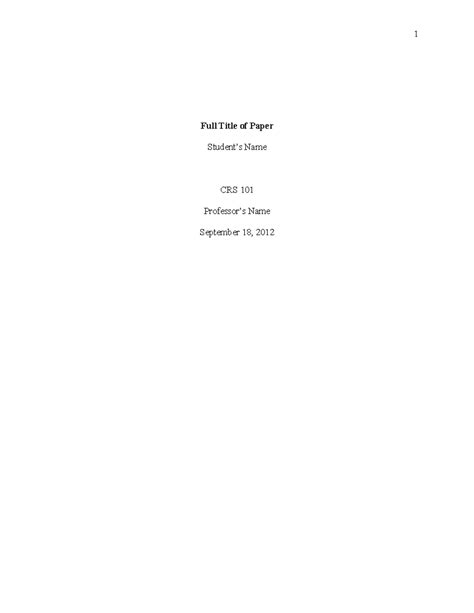 Image result for APA Style Format Example