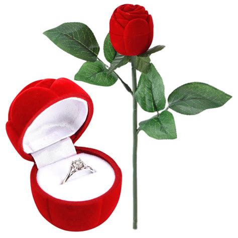 suvasane Jewellery Red Velvet Rose Ring Vanity Box (Without Ring) For ...
