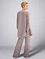 Two Piece Jumpsuit / Pantsuit Mother of the Bride Dress Elegant Plus ...