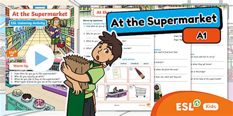 ESL Supermarket Listening Activity {Kids}