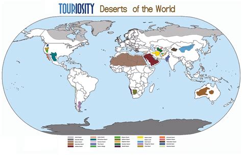 Deserts of the world map