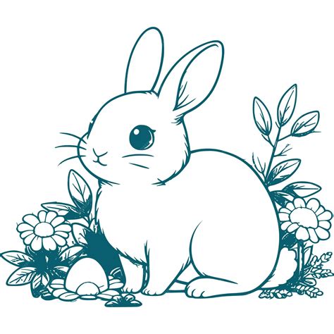 Rabbit line drawing icon | Premium AI-generated vector
