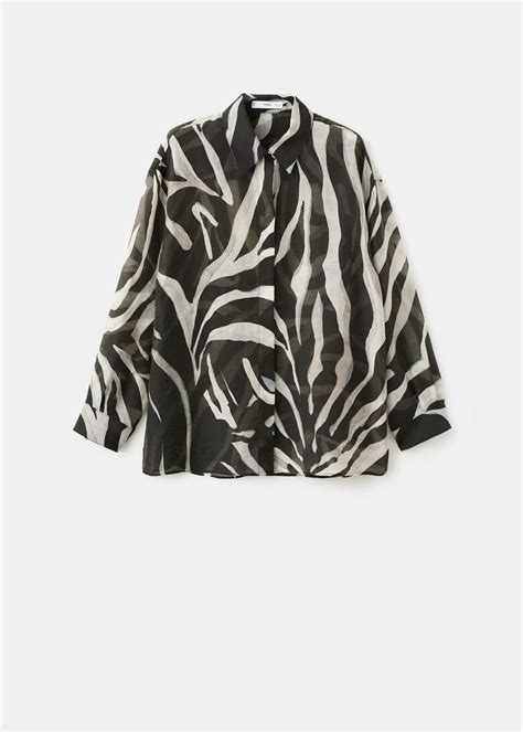 Lyocell printed shirt - Women | MANGO Papua New Guinea