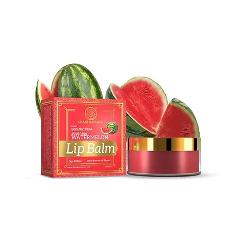 Buy Khadi Natural Watermelon Lip Balm With Beeswax & Shea Butter, Lip ...