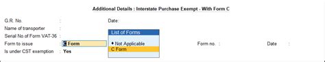 Interstate Purchase Exempt – With Form C (VAT)