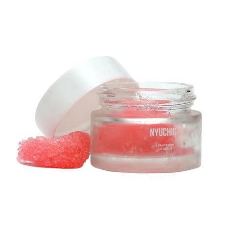 NYUCHIC Organic Strawberry Extract Lip Scrub for Dark Lips To Lighten ...
