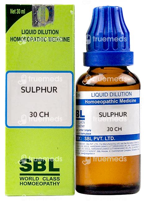 Sbl Sulphur 30 Ch Dilution 30 Ml - Uses, Side Effects, Dosage, Price ...
