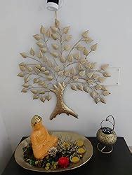 vedas Wrought Iron Amara Gold Tree Wall Decor ative Sculpture Home Room ...