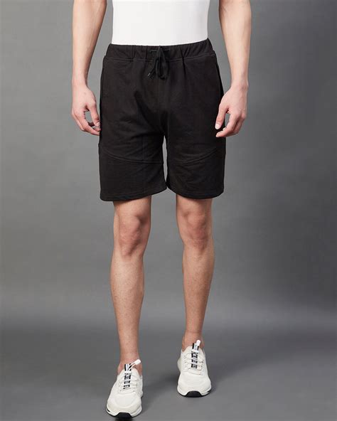 Buy Men's Black Solid Shorts Online at Bewakoof