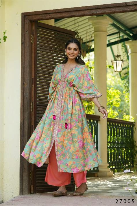 TEJASVEE ANYA READYMADE MUL COTTON CLASSY CORD SET - textiledeal.in