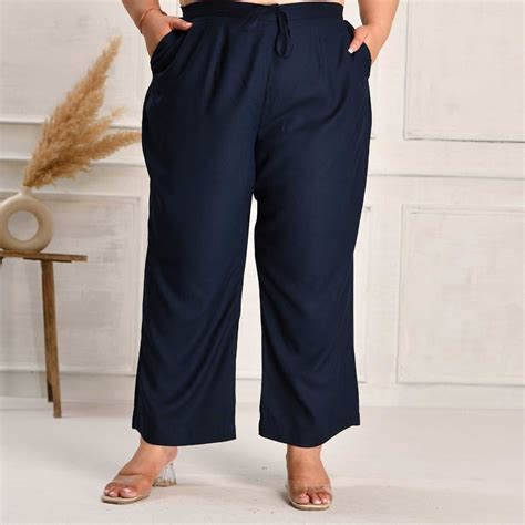 Buy Plus Size Straight Fit Pants for Women | Meera Plus Size