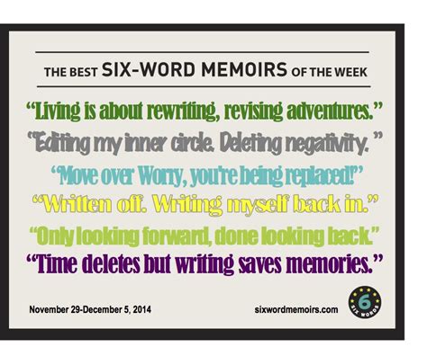 Six Word Memoirs Examples