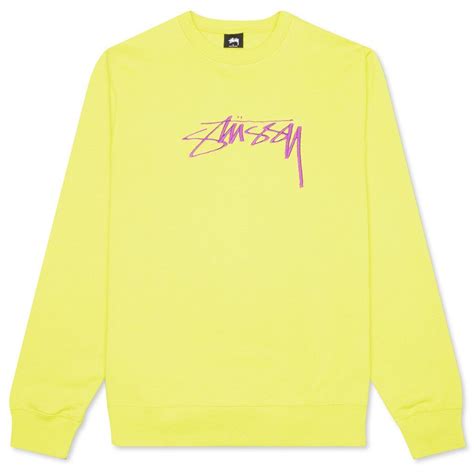 Smooth Stock Embroidered Crew - Lemon | Stussy, Stussy logo, Fashion ...