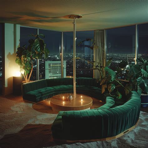 80s Aesthetic Retro Green Penthouse | Miami interior design, Retro ...