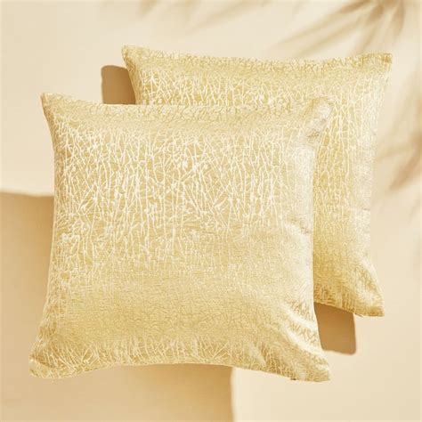 Buy Calamus Vines Set of 2 Velvet Jacquard Cushion Covers - 40x40cm ...