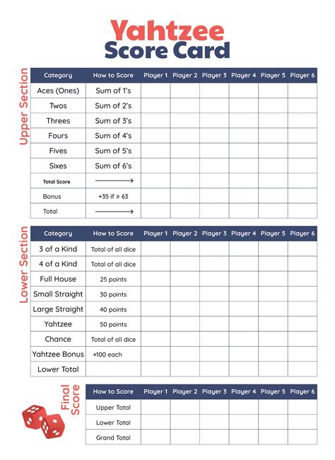 Large Yahtzee Score Sheets - 10 Free PDF Printables | Printablee