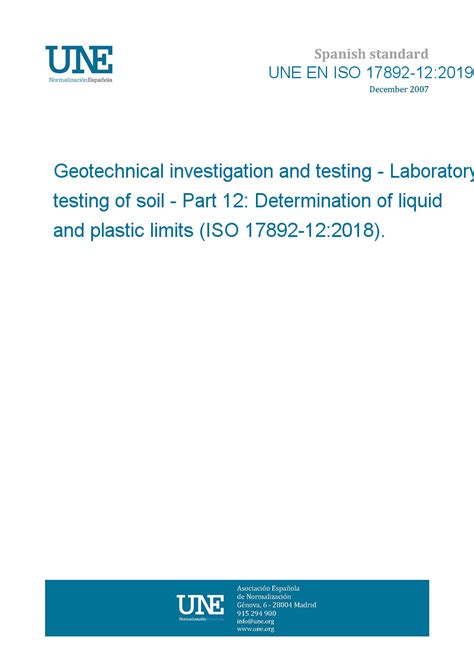 UNE EN ISO 17892-12:2019 Geotechnical investigation and testing ...