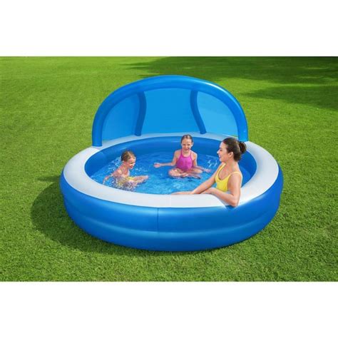 Bestway 94.88-in L x 94.88-in W Multiple Colors Round Kiddie Pool in ...