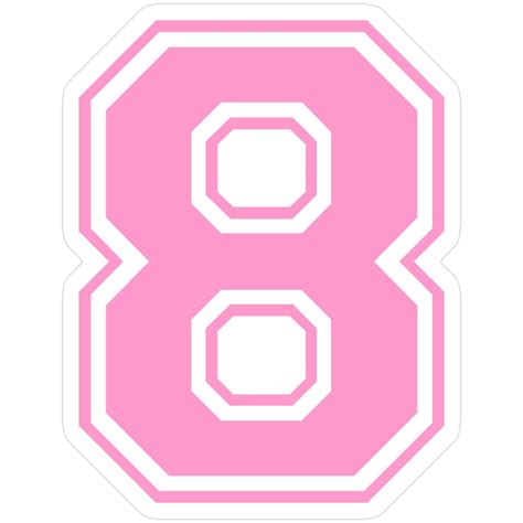 Varsity Team Sports Uniform Number #8 - Pink Sticker in 2025 | Jersey font, Sports uniforms ...