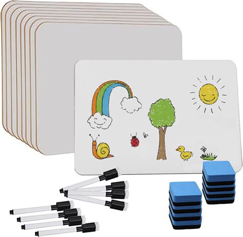 Small White Boards, 8 Pcs Double Sided Small Dry Erase White Boards ...